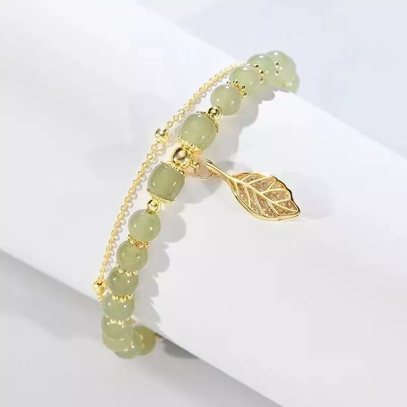 Hetien Jade Armband mit Goldakzent