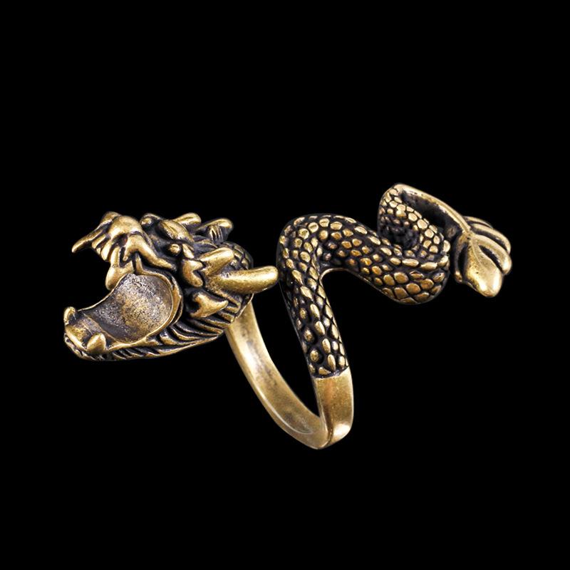 Leo - Dragon Shaped Cigarette Mouth Opening Verstellbarer Ring