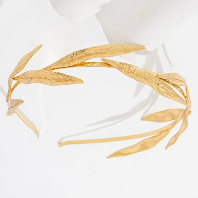 Lara - Elegantes goldenes Blattdekor Stirnband