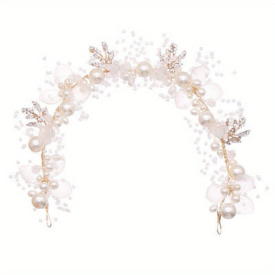 Livia - Blütenzauber Diadem mit Perlen – Eleganter schmuck