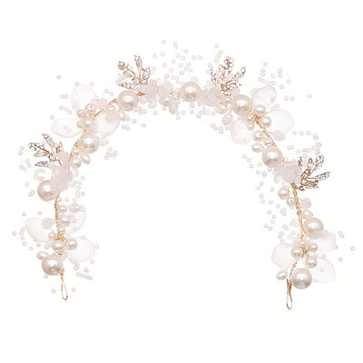 Livia - Blütenzauber Diadem mit Perlen – Eleganter schmuck