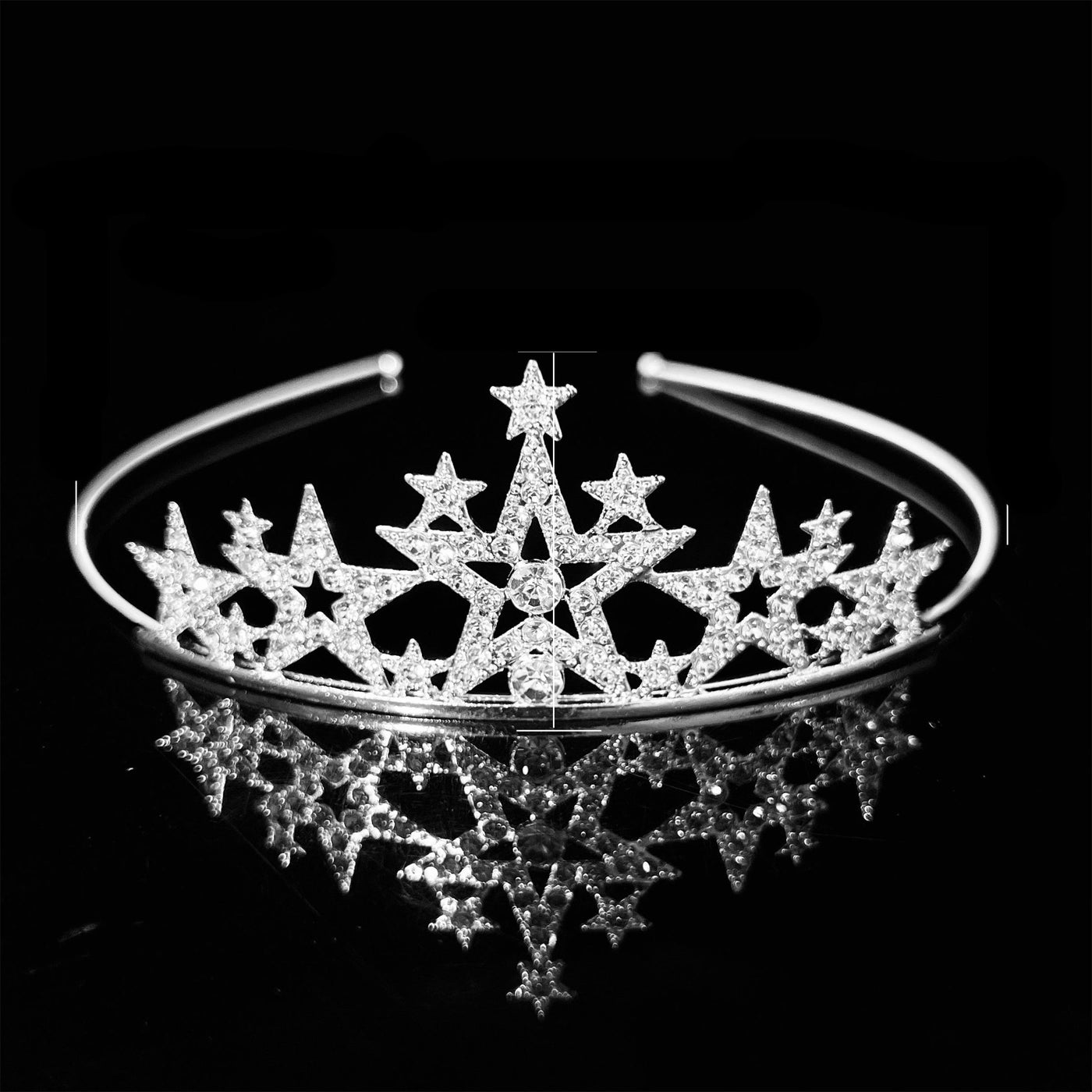 Mira - Strass Tiara, halbe Krone Prinzessin Stil