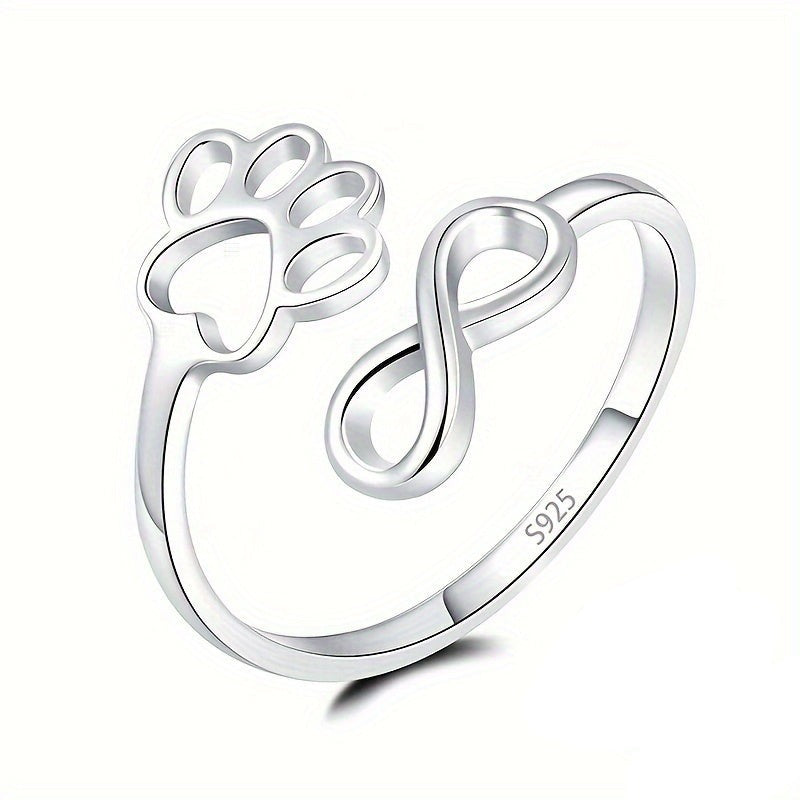 Zara - Silber Wrap Fingerring mit Pfote Form Design