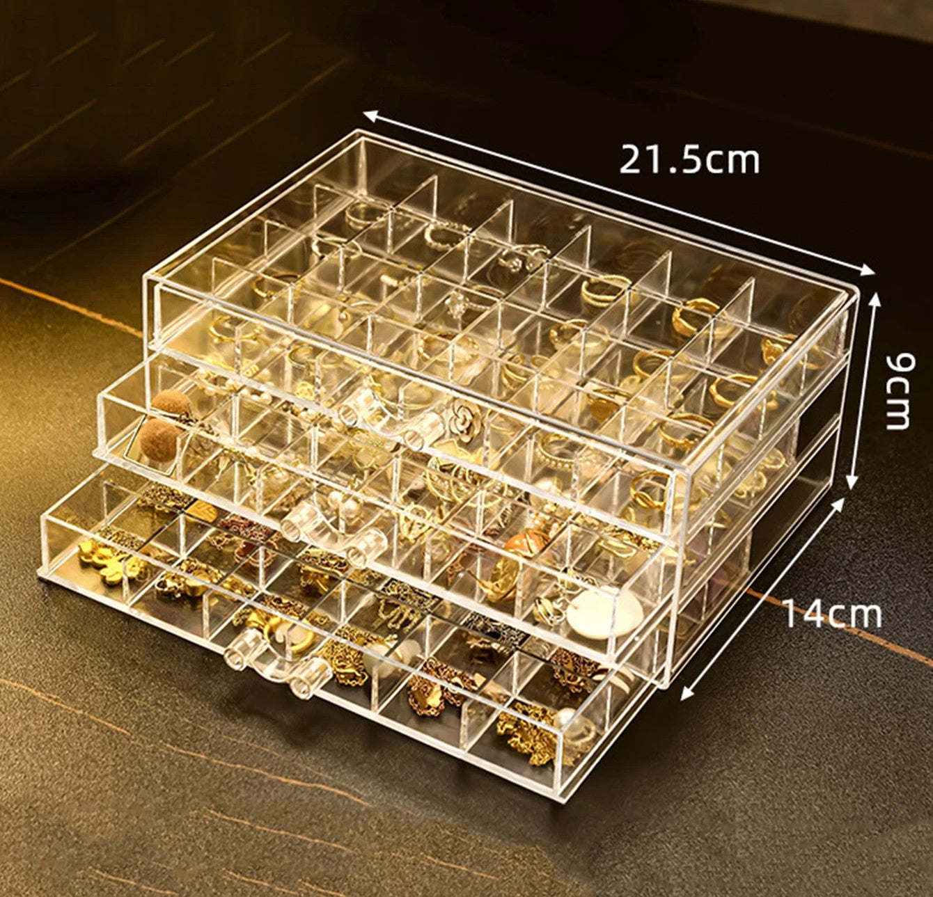 Mehrschichtiger Acryl-Schmuckorganisator