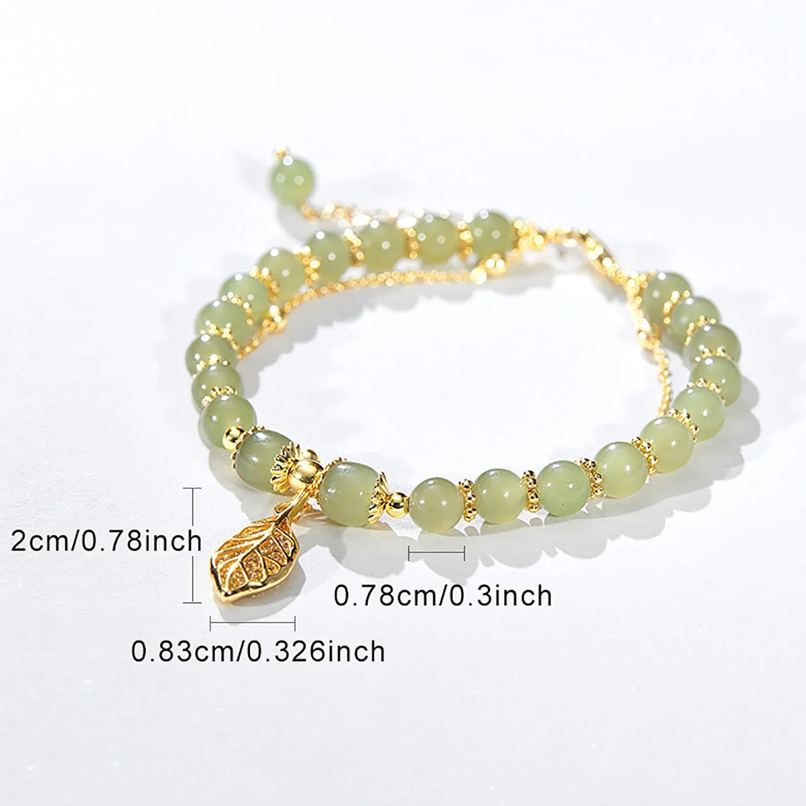 Blatt-Jade-Armband