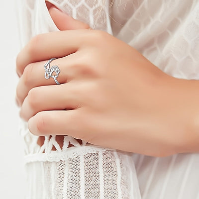 Zara - Silber Wrap Fingerring mit Pfote Form Design