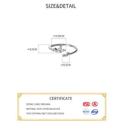 Schmaler Silberring mit Zirkonia (verstellbar)