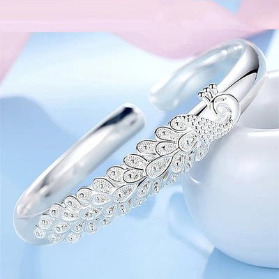 Sterling-Silber-Pfauen-Charme-Armband