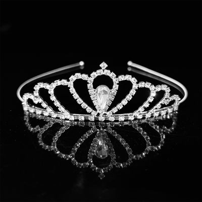 Mira - Strass Tiara, halbe Krone Prinzessin Stil