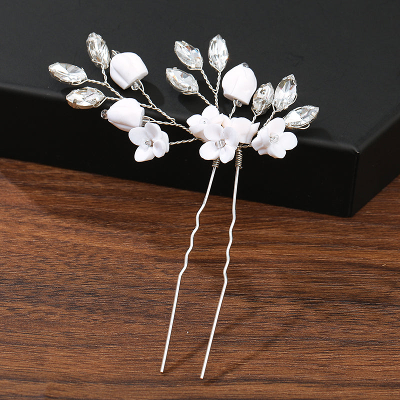 Perlen Blume | Haarspangen Schmuck Perle, Strass, Blume