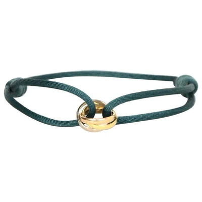 Zoe - Trendiges Armband mit Band und Verschlungenem Metallring