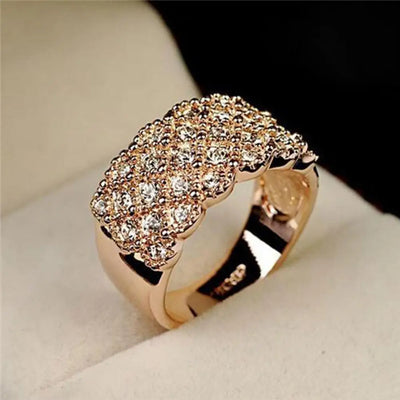 Mina - Luxus Damen Strass Intarsien Fingerring