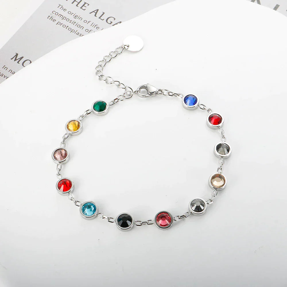 Regenbogen-Kristall-Charm-Armband