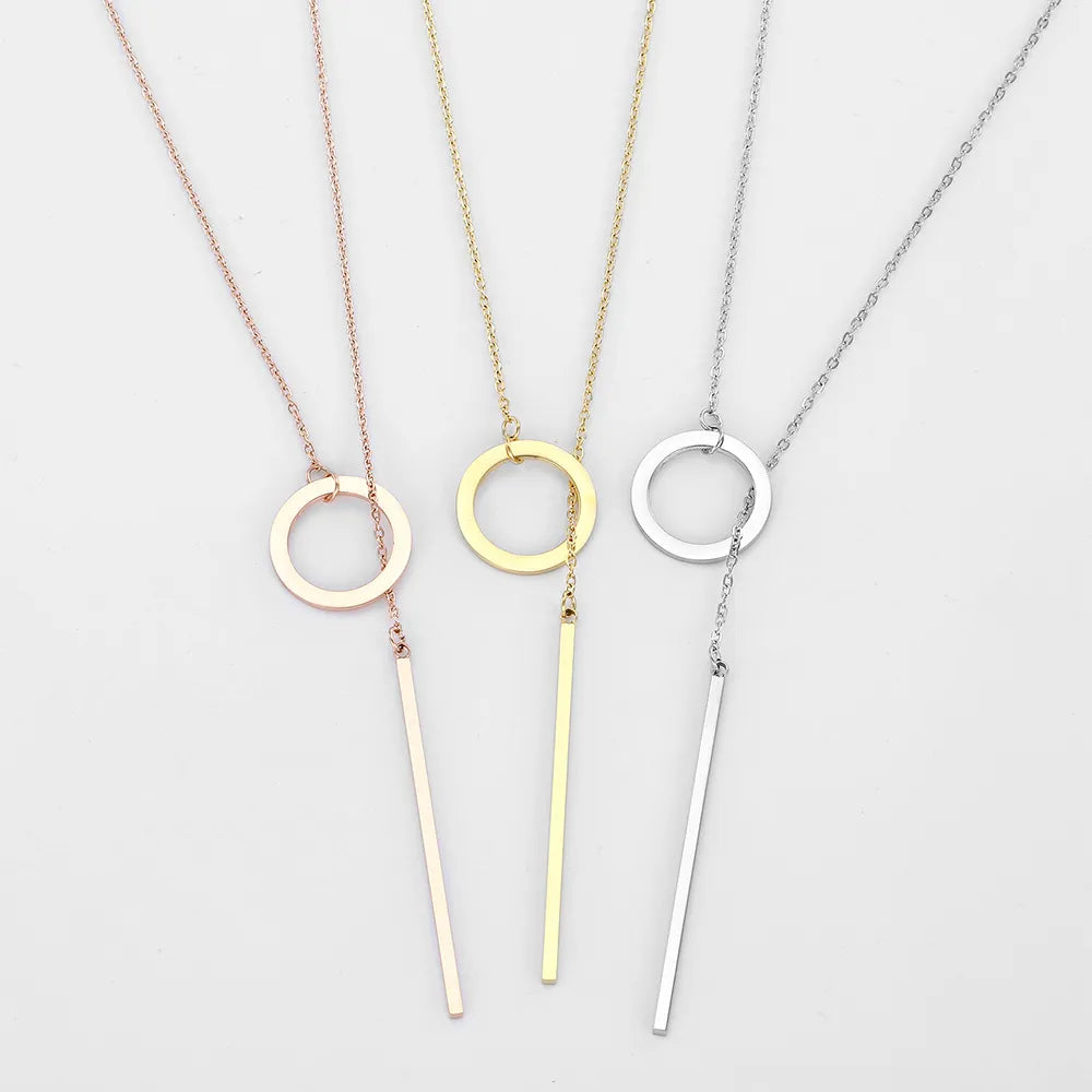 Gold Drop Bar Lariat-Halskette