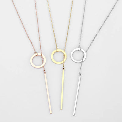 Gold Drop Bar Lariat-Halskette