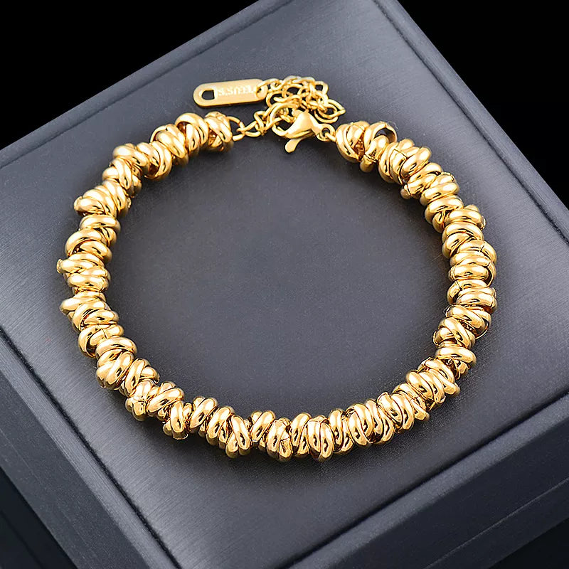 Goldene Perlen Kettenarmband