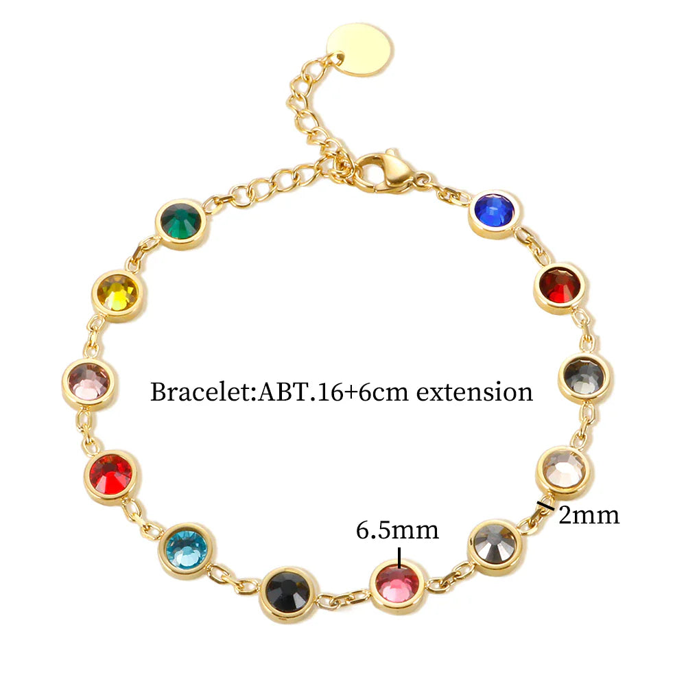 Regenbogen-Kristall-Charm-Armband