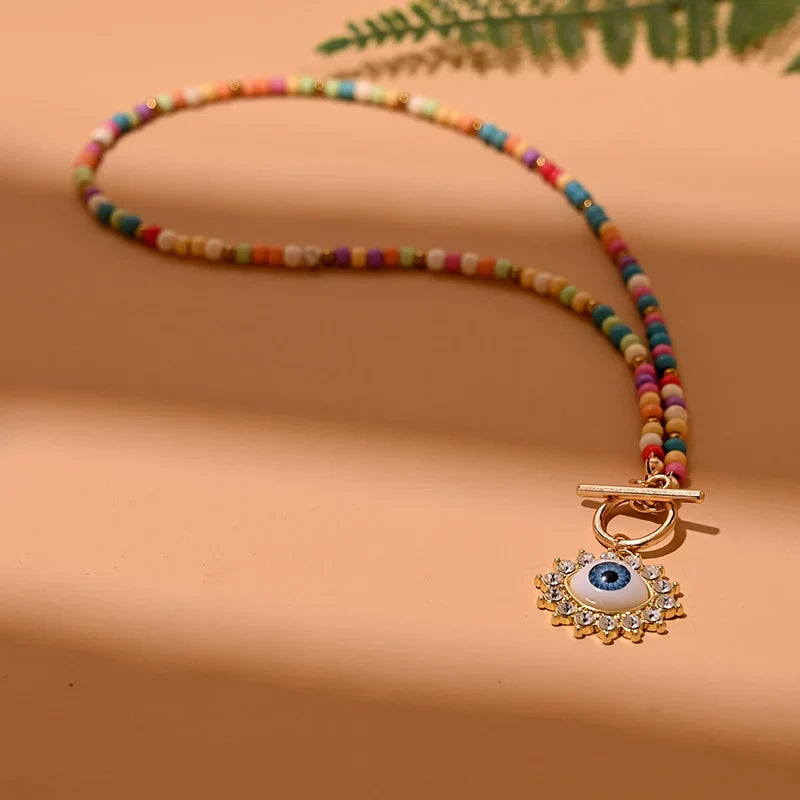 Evil Eye Perlen-Choker-Halskette