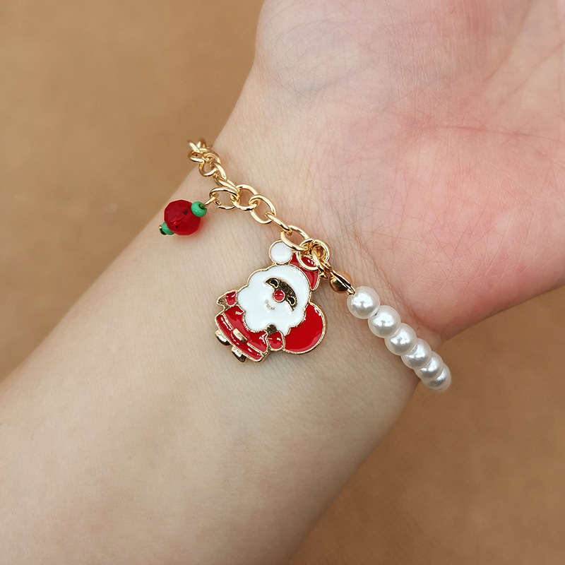 Weihnachtsperlen-Charme-Armband