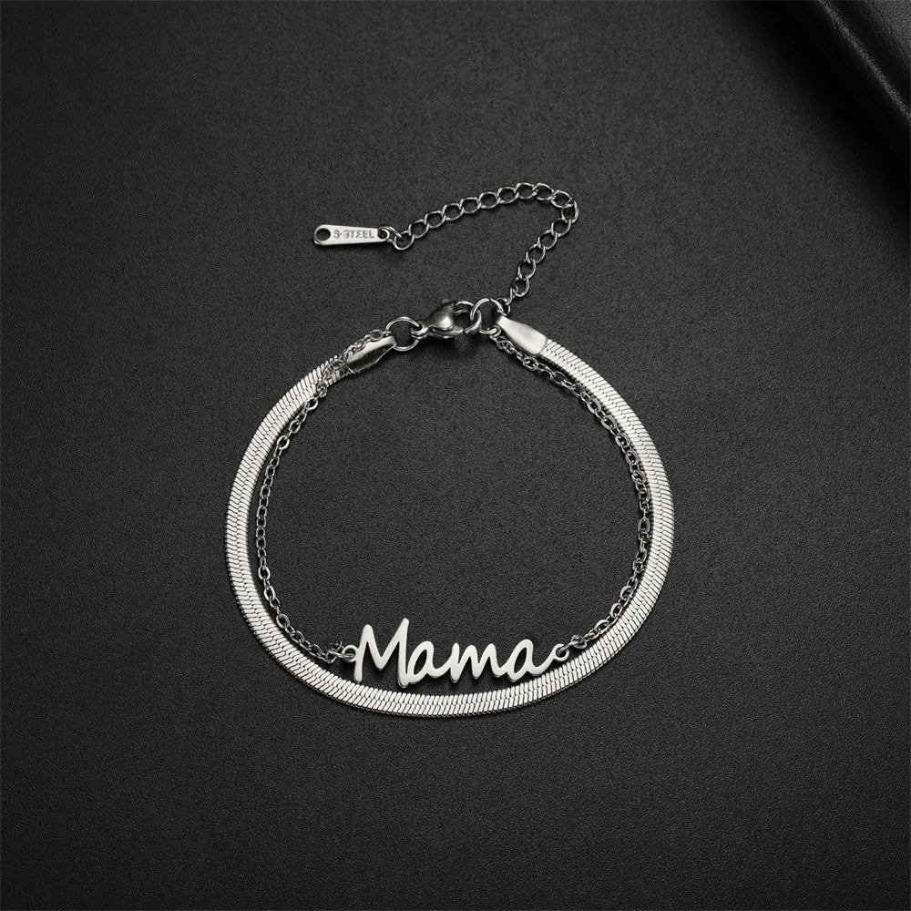 Gene - Personalisiertes Mama-Armband in Mailänder Kette