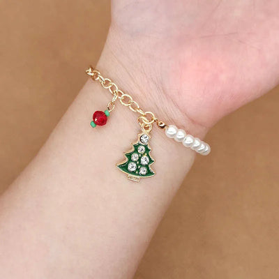 Weihnachtsperlen-Charme-Armband