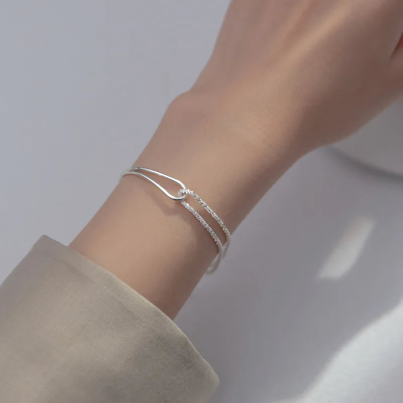 Gabby - Modernes Silberarmband mit geometrischem Anhänger