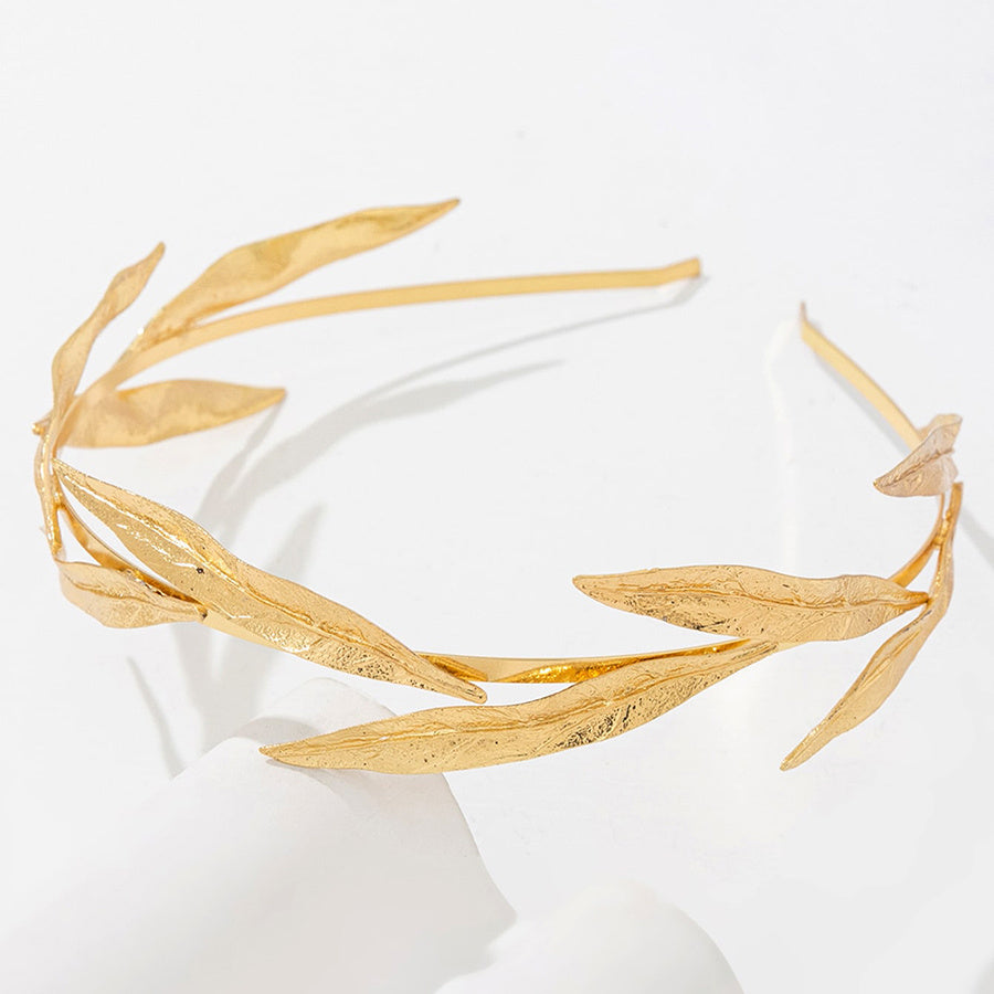 Lara - Elegantes goldenes Blattdekor Stirnband