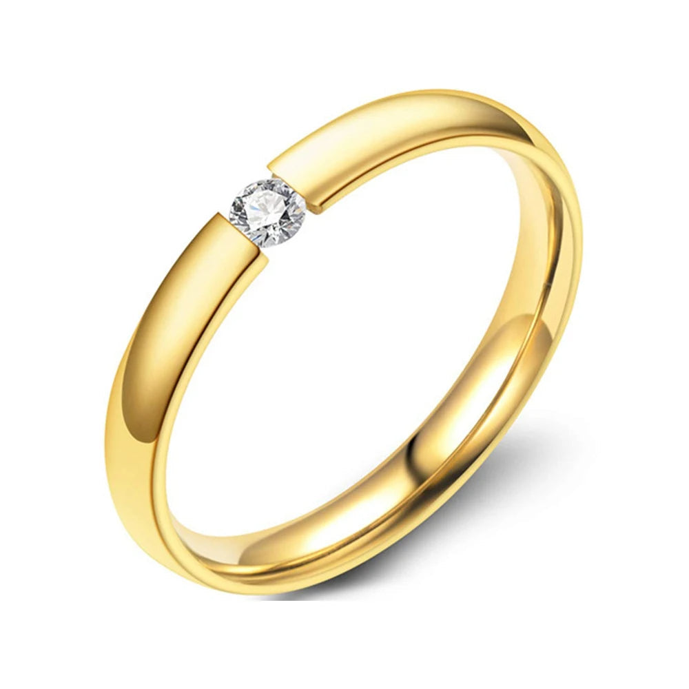 Leoni - Eleganter Ring mit Einzelnem Zirkonia Stein