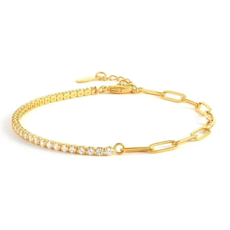 Mia - Elegantes goldenes Armband mit Strasssteinen