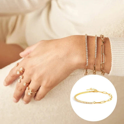 Mia - Elegantes goldenes Armband mit Strasssteinen