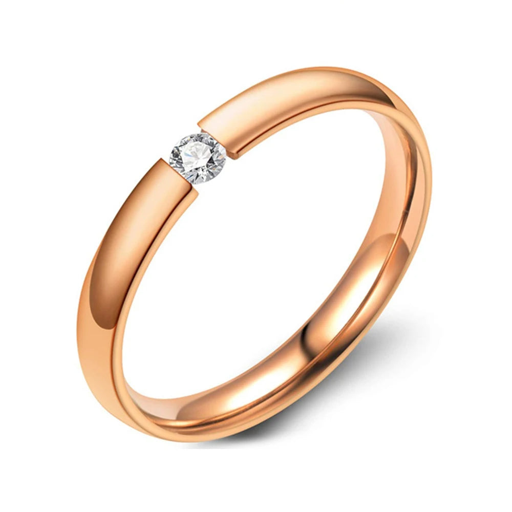 Leoni - Eleganter Ring mit Einzelnem Zirkonia Stein