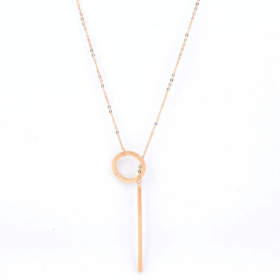 Gold Drop Bar Lariat-Halskette