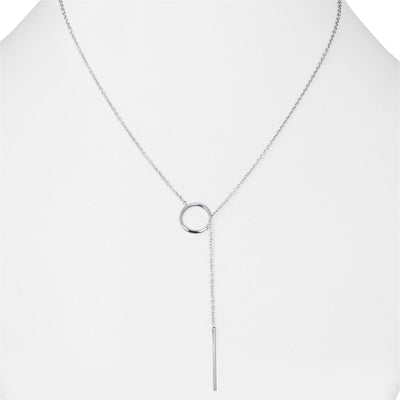 Gold Drop Bar Lariat-Halskette