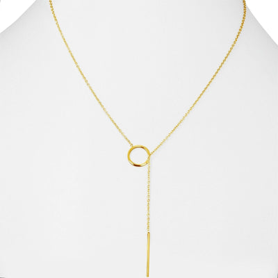 Gold Drop Bar Lariat-Halskette