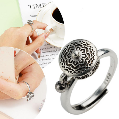 Sarah - Vintage Elegant Ring mit Mandala-Prägung