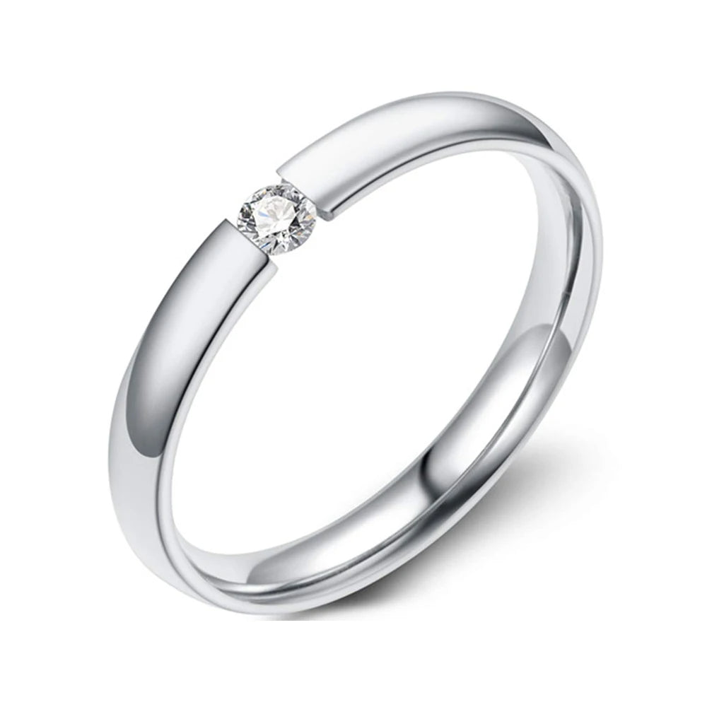 Leoni - Eleganter Ring mit Einzelnem Zirkonia Stein