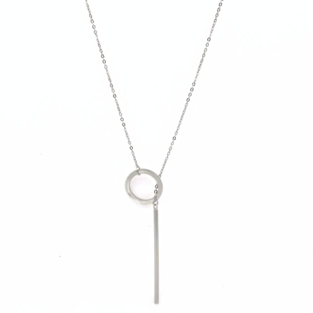 Gold Drop Bar Lariat-Halskette