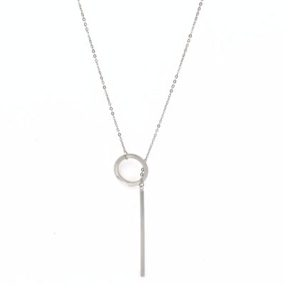 Gold Drop Bar Lariat-Halskette