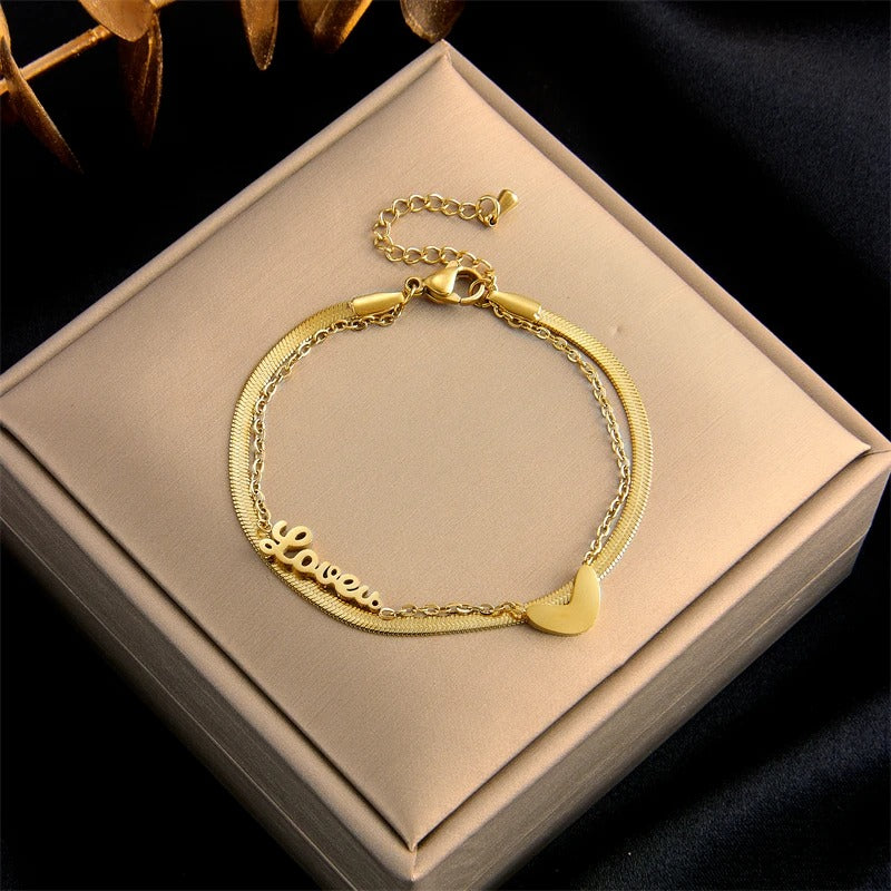 Eva - Trendy Goldene Gliederkette Armband