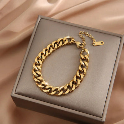 Eva - Trendy Goldene Gliederkette Armband