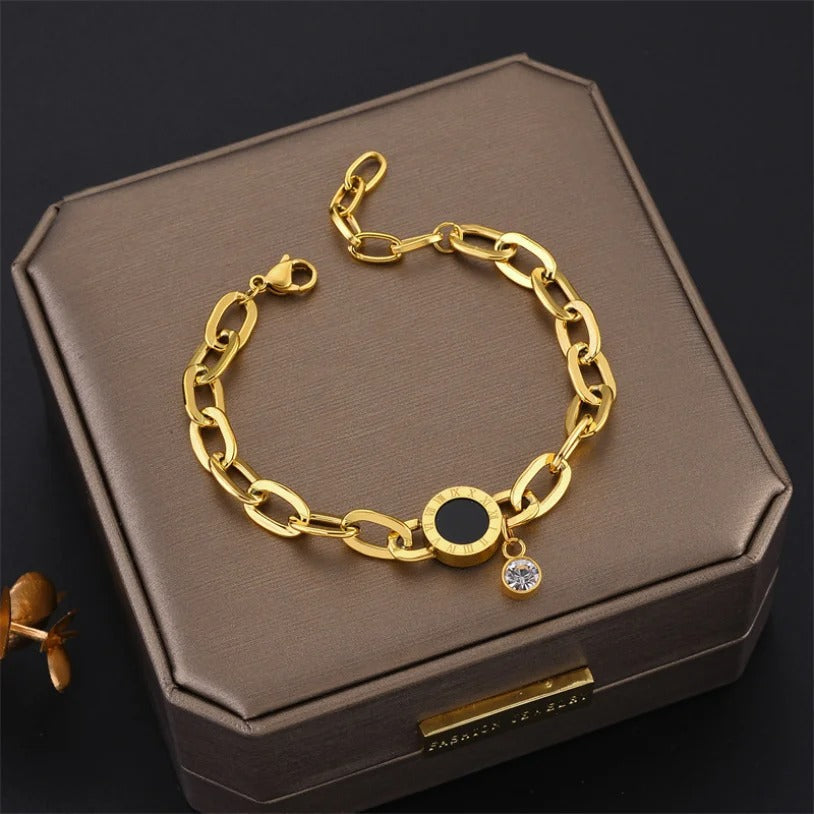 Eva - Trendy Goldene Gliederkette Armband