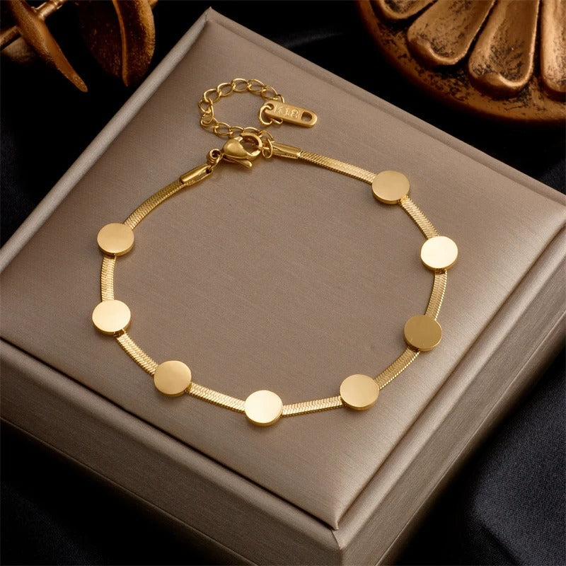 Eva - Trendy Goldene Gliederkette Armband